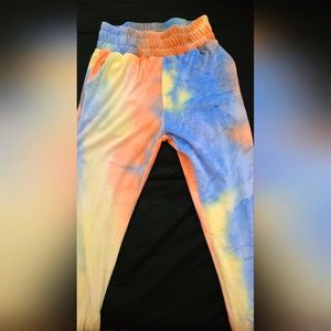 Tie dye velvet sweats
